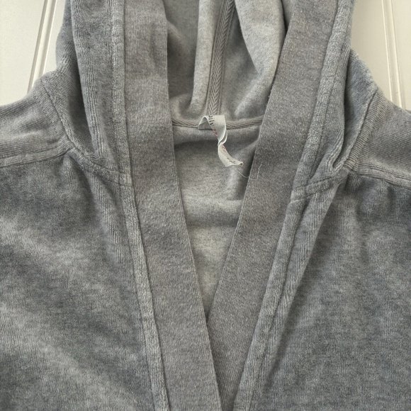 Daily Practice Anthropologie Lounge Jumpsuit (Size M) Grey Velour Wide Leg Ankle - Picture 7 of 8